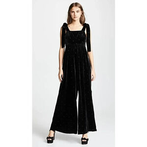 ULLA JOHNSON Minnet Velvet Jumpsuit In Black NWT  Size 6